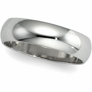 14k White Gold 7mm Half Round Wedding Band