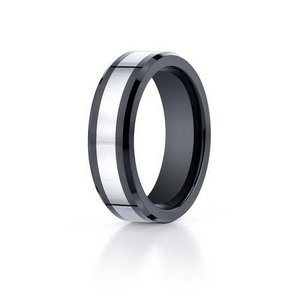 Black Ceramic   Cobalt Chrome Comfort Fit 7mm Wedding Band