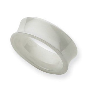 Ceramic White Concave 8mm Polished Wedding Band