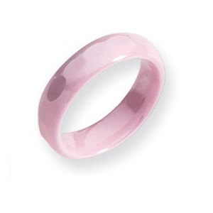 Ceramic Pink Faceted 5 5mm Polished Wedding Band