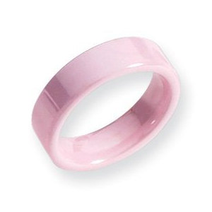 Ceramic Pink Flat 6mm Polished Wedding Band