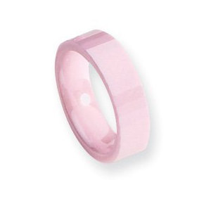 Ceramic Pink Faceted 6mm Polished Wedding Band