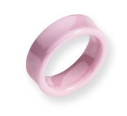 Ceramic Pink Concave 7mm Polished Wedding Band