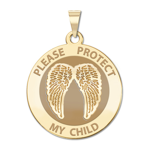 Guardian Angel  Protect My Child  Double Wing Medal   EXCLUSIVE 