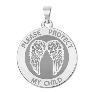 Guardian Angel  Protect My Child  Double Wing Medal   EXCLUSIVE 