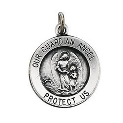 Round Guardian Angel Medal