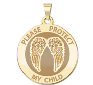 Guardian Angel  Protect My Child  Double Wing Medal   EXCLUSIVE 
