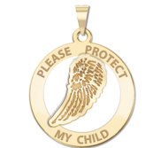 Guardian Angel  Protect My Child  Wing Cut Out Medal   EXCLUSIVE 