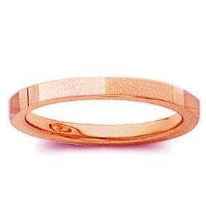 14k Rose Gold 2mm Flat Satin Finish Wedding Band