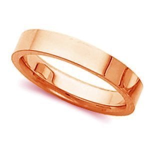 14k Rose Gold 3mm Tapered Polished Wedding Band