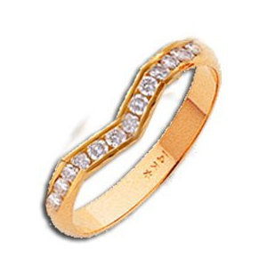 14k Rose AA Diamond Wedding Band