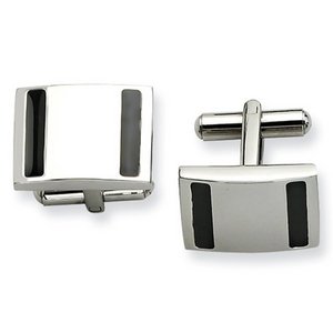 Brushed Rectangle Shaped Stainless Steel Engravable Cufflinks
