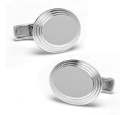Engravable Oval Stainless Steel Cufflinks