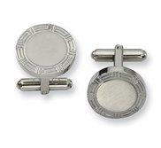 Engravable Round Shaped Stainless Steel Cufflinks