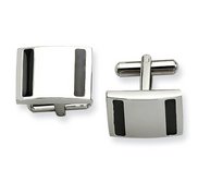 Brushed Rectangle Shaped Stainless Steel Engravable Cufflinks