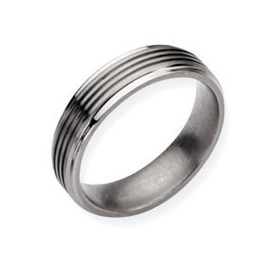Titanium Grooved 6mm Brushed and Wedding Band