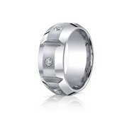 Cobalt Chrome Comfort Fit 10mm Diamond Wedding Band