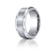Cobalt Chrome Comfort Fit w  Satin Inlay 9 mm Wedding Band