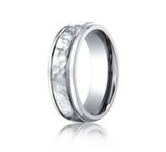 Cobalt Chrome Comfort Fit w  Hammered Inlay 7mm Wedding Band