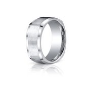 Cobalt Chrome Comfort Fit w  Brushed Inlay 9mm Wedding Band
