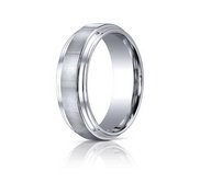 Cobalt Chrome Comfort Fit w  Satin Inlay 8 mm Wedding Band