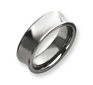 Tungsten Concave 8mm Polished Wedding Band