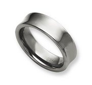 Tungsten Concave 10mm Polished Wedding Band