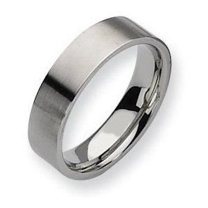 Stainless Steel Flat 6mm Brushed Wedding Band