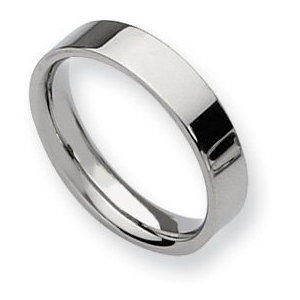 Stainless Steel Flat 5mm Polished Wedding Band