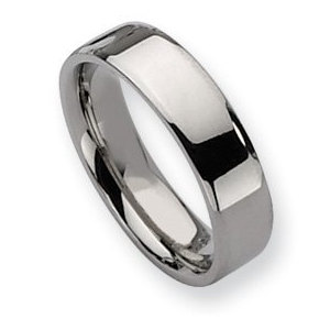 Stainless Steel Beveled Edge 6mm Polished Wedding Band