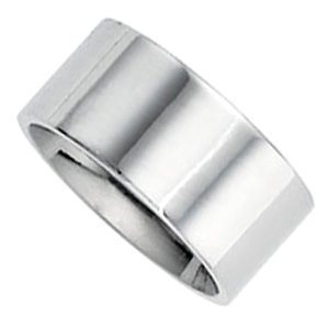Sterling Silver 9mm Flat Comfort Fit Wedding Band