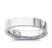 Sterling Silver 4mm Flat Comfort Fit Wedding Band