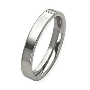 Sterling Silver 4mm Flat  Wedding Band