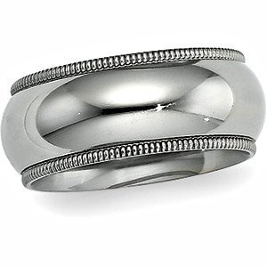 Sterling Silver 9mm Milgrain Comfort Fit  Wedding Band