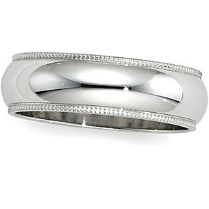 Sterling Silver 8mm Milgrain Wedding Band