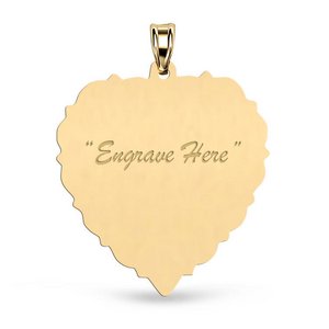 Engravable 14K Yellow Gold Scalloped Heart Pendant or Charm