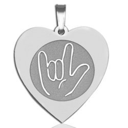  I Love You  Hand Symbol Heart Shaped Charm or Pendant