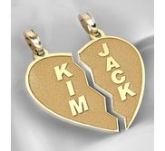 Personalized Broken Heart Pendants or Charms