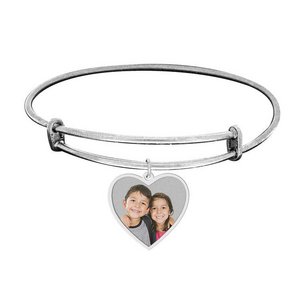 Expandable   Photo Charm Heart Expandable Bracelet