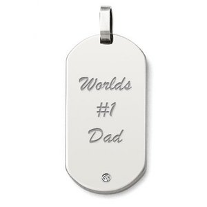 Engravable Stainless Steel Dog Tag with 24  Stainless Steel Bead Chain