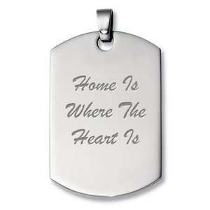 Engravable Stainless Steel Dog Tag Pendant