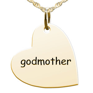 Godmother  Sideways Heart Shaped Charm