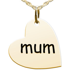 Mum Sideways Heart Shaped Charm