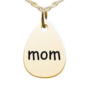 Mom Teardrop Shaped Charm