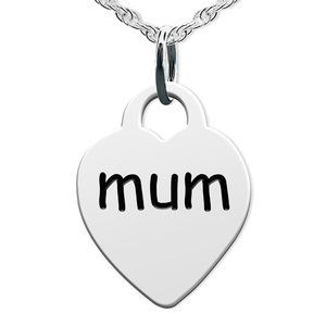 Mum Heart Shaped Charm