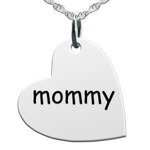 Mommy Sideways Heart Shaped Charm