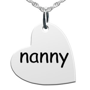 Nanny  Sideways Heart Shaped Charm