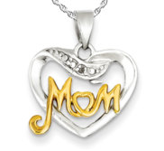 Sterling Silver   Gold Vermiel Mom Charm