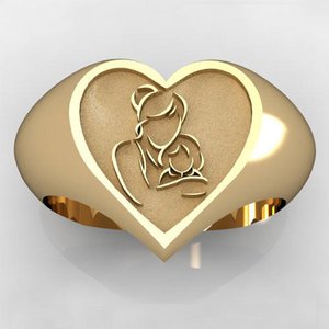 Mother and Daughter Heart Shaped  Mother s Ring 