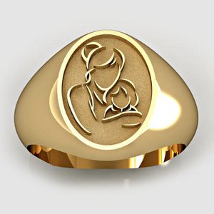 Mother and Daughter Oval Shaped  Mother s Ring 